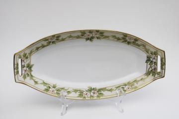 hand painted Nippon china, early 1900s art nouveau floral porcelain dish