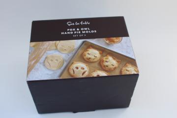 hand pie molds for fall baking, fox  owl new in box Sur le Table