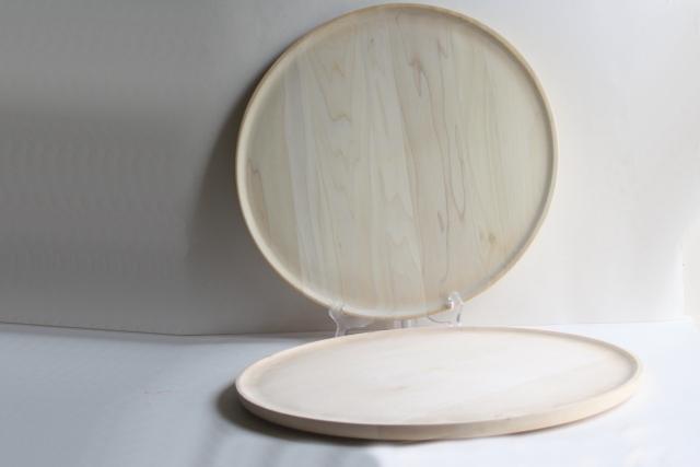 handcrafted natural raw wood trays, Scandinavian modern style blond wood