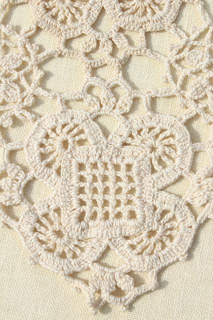 handmade crochet lace tablecloth, lacy shabby chic vintage ecru cotton table cover square