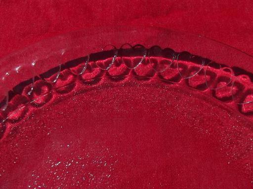 hearts border Pilgrim glass holiday cake plate or round serving tray