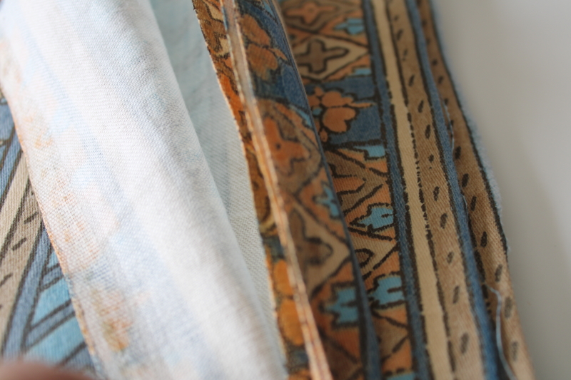 heavy cotton fabric, vintage upholstery or decorator material w/ Egyptian revival design