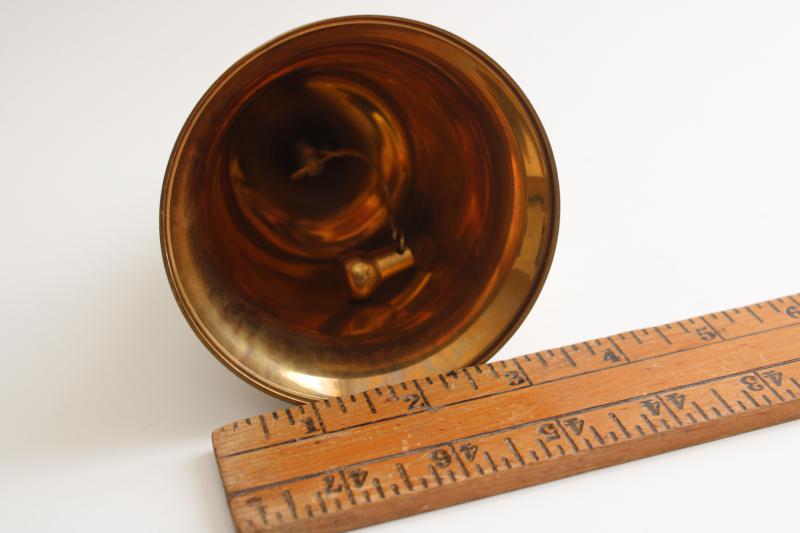 heavy solid brass bell, vintage doorbell, school bell, garden temple bell?