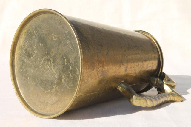 heavy solid brass coffee pot, vintage Colonial Virginia Metalcrafters coffeepot