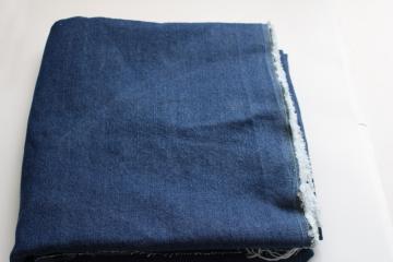 heavy vintage all cotton denim fabric 58 inches wide classic blue jeans color