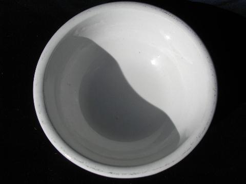 heavy white ironstone china footed bowls, vintage restaurant soup or chili bowl lot