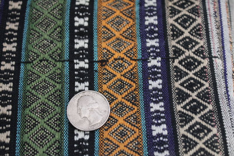 hippie vintage woven stripe cotton fabric lot, ethnic style southwest colors