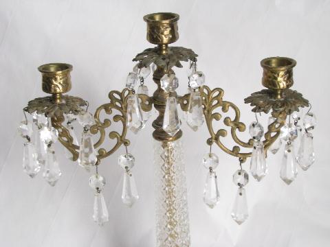 hollywood regency vintage Italy rococo brass & glass branched ...