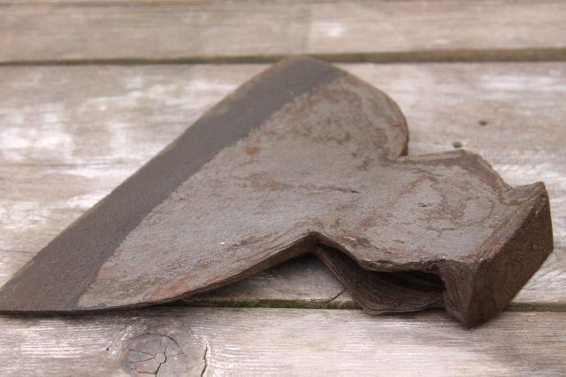 huge antique goosewing broad ax  hand forged wrought iron hewing axe Civil War vintage tool