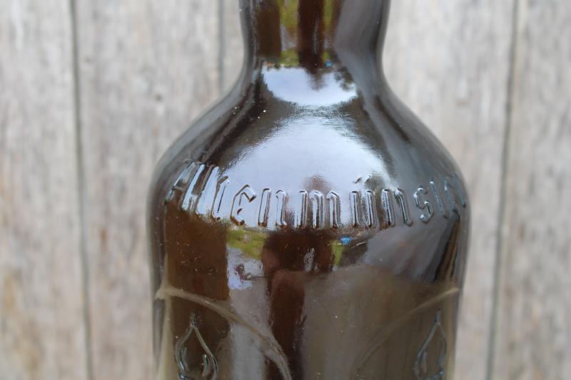 huge beer bottle, amber glass Brauer Bier bottle for German Oktoberfest or bar decor