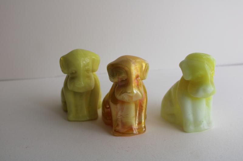 huge collection colored & slag glass dogs, Boyds pooch dog figurines lot of pooches