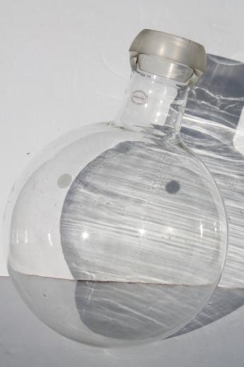 huge glass ball jar / globe vintage industrial apparatus lab glass orb round bottle 