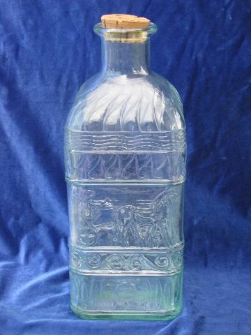 huge glass water bottle or kitchen canister storage jar, made in Italy