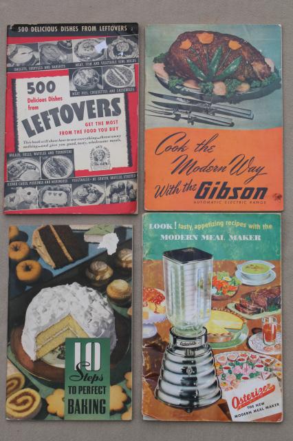huge lot 60+ vintage cookbooks 1930s to 70s, retro meals & advertising recipe booklets