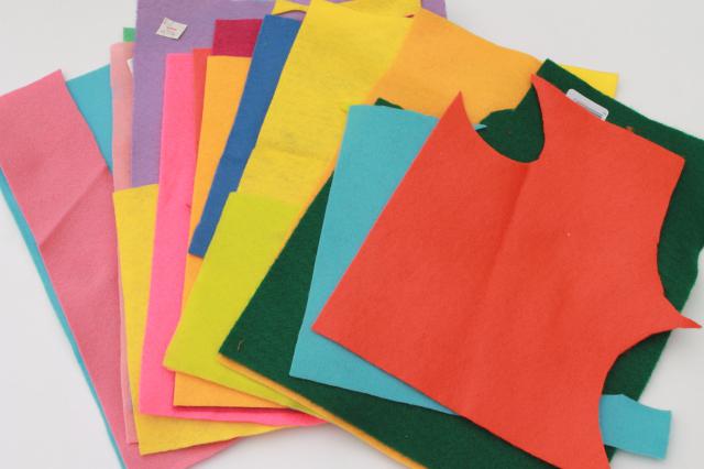 huge lot of craft felt yardage & felt sheets in a rainbow of assorted colors