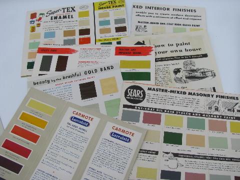 huge lot of old architectural advertising and vintage paint chips, original colors!