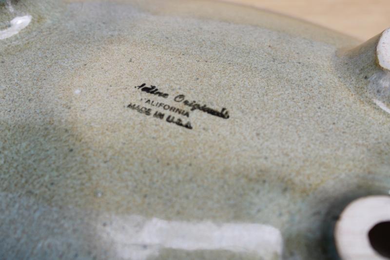 huge mod vintage ashtray, Madeline Originals California pottery drip