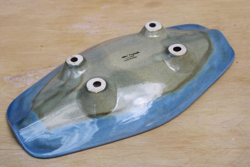 huge mod vintage ashtray, Madeline Originals California pottery drip