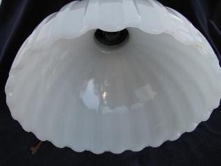 huge old brascolite glass shade, vintage industrial pendant light