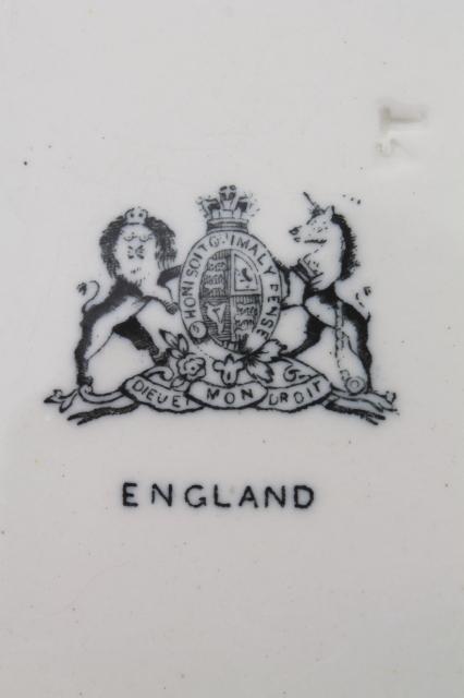 huge old plain white English ironstone china platter or tray, Royal Arms mark