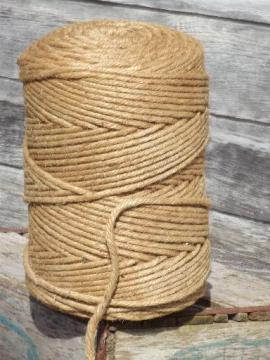 huge roll vintage jute twine, natural  burlap color rope or heavy cord