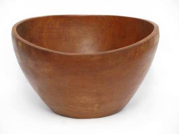 huge wood bowl, retro danish modern vintage