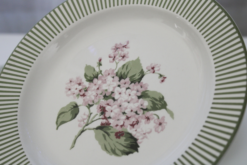 hydrangea floral salad plates Martha Stewart Everyday MSE dinnerware, cottage chic shabby vintage style