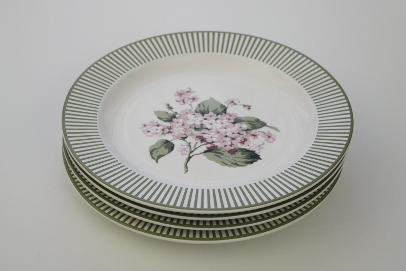 hydrangea floral salad plates Martha Stewart Everyday MSE dinnerware, cottage chic shabby vintage style