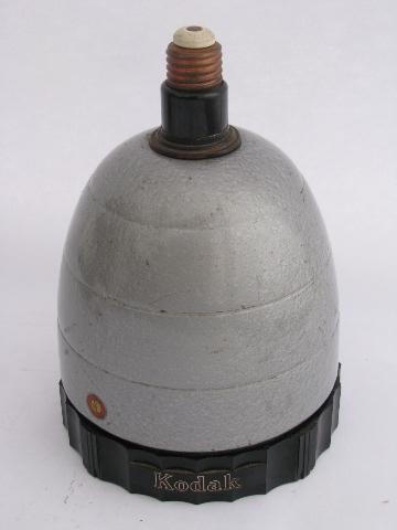 industrial machine-age Kodak Model A Safelight pendant lamp, steampunk vintage