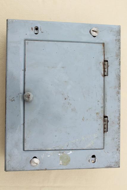 industrial steel electrical control box for screw type fuses steampunk vintage