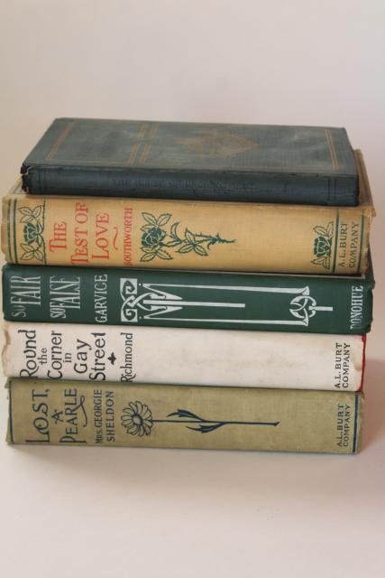 instant collection vintage books, romances w/ gibson girl antique cover art