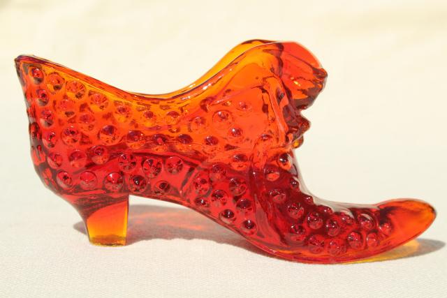 instant collection vintage pattern glass ladies shoes & high top boots, Fenton etc