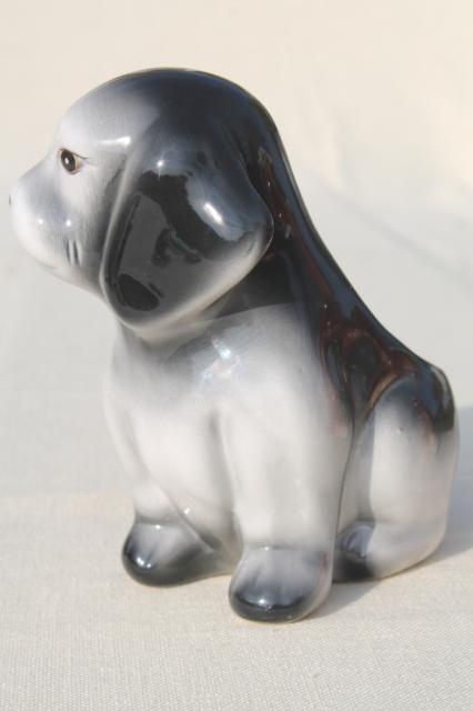 instant collection vintage puppies, large ceramic dog figurines & carnival chalkware figure