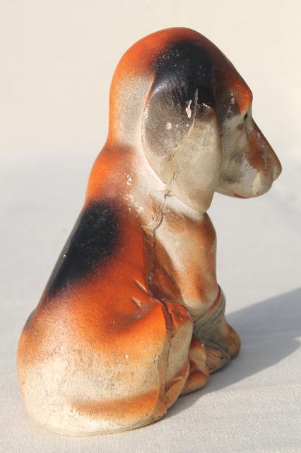 instant collection vintage puppies, large ceramic dog figurines & carnival chalkware figure