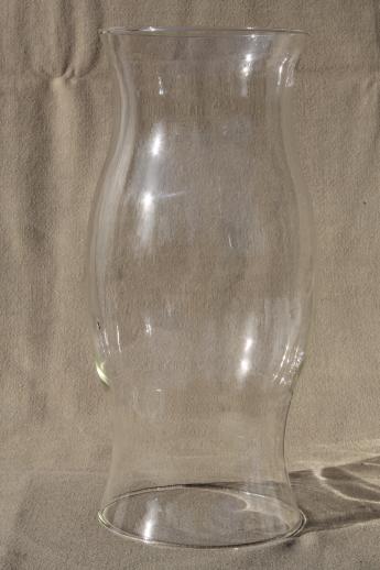 large clear glass hurricane lamp for candles, vintage chimney shade candle holder 