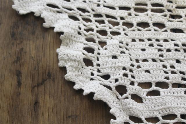 large crochet lace butterfly, vintage handmade doily or chair bac