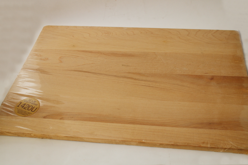 large hardwood kitchen board, vintage rock maple chopping cutting board or serving tray