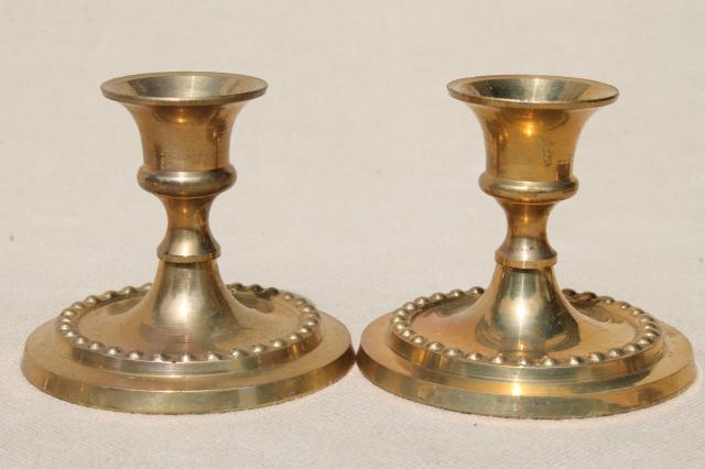 large lot of little brass candlesticks, solid brass candle holders instant collection