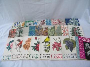large lot old 1940s The Home Garden gardening magazines vintage graphics