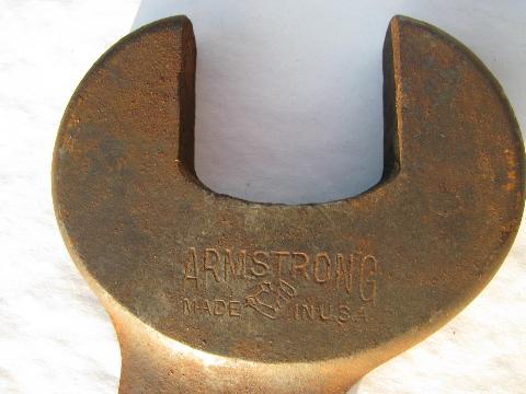 large old vintage Armstrong Tool bridge builder/engineer's wrench, #40-A, 1-11/16'' & 1-5/16''