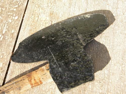 large primitive antique broad axe with 11-1/2'' blade, for hand hewing barn beams etc