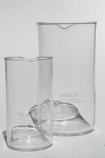 large & small Bodum glass carafes replacement parts for french press  coffeemaker