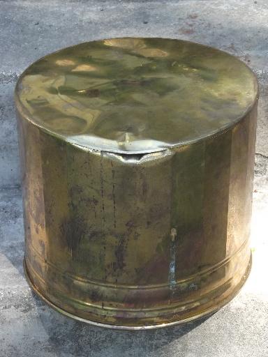 large solid brass planter pot, jardiniere for small tree, palm or tropical