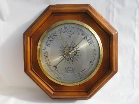 large vintage P.F. Bollingbach jeweled barometer weather instrument