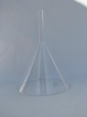 large vintage Pyrex glass funnel, old lab glassware or kitchenware