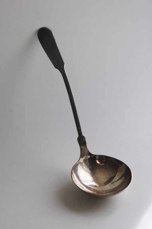 large vintage silver ladle for punch bowl or soup tureen, Bailey, Banks Biddle marks