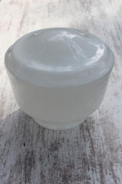 large vintage white glass shade for school house style light flush mount fixture or pendant