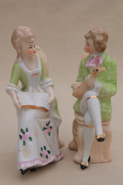 late 1800s vintage Grafenthal Germany porcelain figurines, IG DEP German backstamp