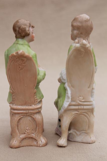 late 1800s vintage Grafenthal Germany porcelain figurines, IG DEP German backstamp