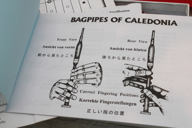 learn to play bagpipes, Caledonia Piping Chanter Kit w/ musical instrument, music book